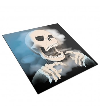 Tapis de jeux polyester - 60x60 - Smoking skull