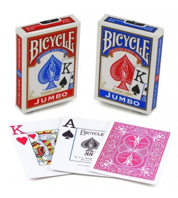  Jeu Bicycle Jumbo Index de 55 cartes - dos bleu